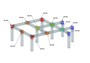 Structure T ASD 90 degrès 3 départs