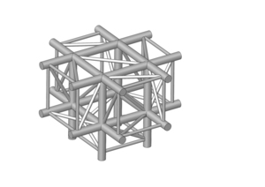 Angle Structure Carrée aluminium ASD 390mm 5 departs 90° ASC4051