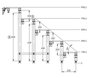 KITMARCHE ASD Kit de fixation sur praticable pour escalier démontable