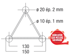 ASD ASD1522 Angle Triangle 2 départs 90° horizontal de 0,25