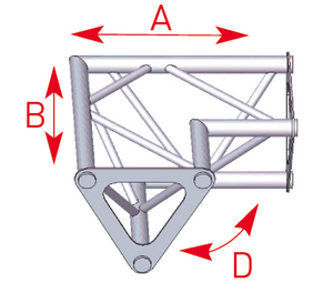 ASD ASD1522 Angle Triangle 2 départs 90° horizontal de 0,25