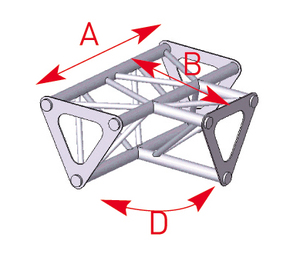 Structure ASD Triangle Angle 3 départs à plat 90° de 0,35 x 0,25 m