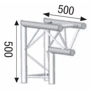 Angle Alu 2 départs 90° trangle 290 Forte Charge ASD ASX23FC