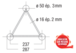 Angle Alu 2 départs 90° trangle 290 Forte Charge ASD ASX23FC