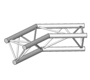 Angle 2D à 135 degres en structure aluminium ASD SX 290 Triangulaire ASX25