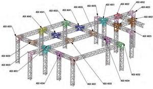 Angle 2D à 45 degres en structure aluminium ASD SX 390 triangulaire. ASX4020