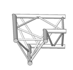 Angle 2D à 90 degres en structure aluminium ASD SX 390 triangulaire. ASX22