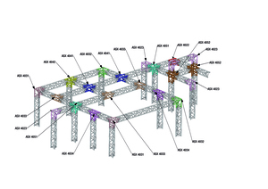 Angle 2D à 90 degres en structure aluminium ASD SX 390 triangulaire. ASX22