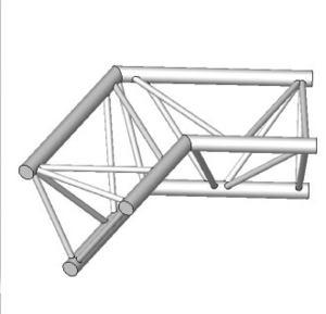 Angle 2D à 120 degres en structure aluminium ASD SX 390 triangulaire. ASX4024