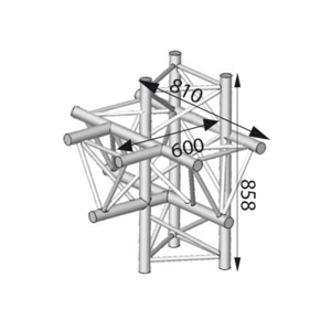 Angle 5D à 90 degres en structure aluminium ASD SX 390 triangulaire ASX4052
