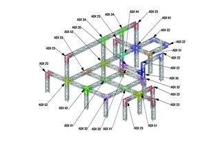 Angle 4D à 90 degres vertical median gauche en structure aluminium ASD SX 290 Triangulaire ASX44