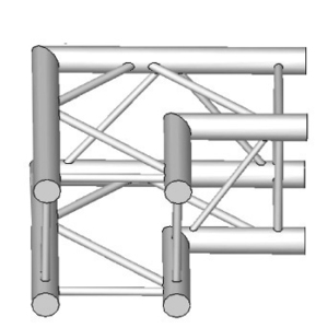 structure carrée ASD ASZ 22 FC angle 2 départs 90° 290mm Forte charge