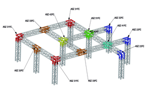 structure carrée ASD ASZ 22 FC angle 2 départs 90° 290mm Forte charge