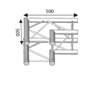 ASZ 22  ASD - structure carrée angle 2 départs 90° 290mm