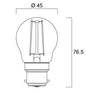 Ampoule led sphérique G45 B22 filament 250 lumens blanc chaud