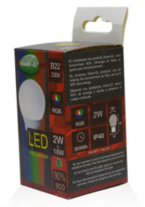 Ampoule Led B22D RGB 2W à changement de couleur