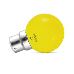 Ampoule LED B22 Sphérique 1W Jaune Blister x 2