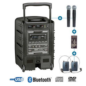 Sonorisation portable sur batterie Power acoustics BE 9208 PT ABS 2 micro + 2 HF