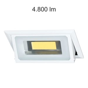 Downlight rectangulaire inclinable BONN 40W 4000K chassis encastrable blanc