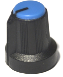 Bouton pour potentiomètre rotatif rond axe 6mm 15X16mm noir bleu