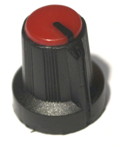 Bouton pour potentiomètre rotatif rond axe 6mm 15X16mm noir rouge