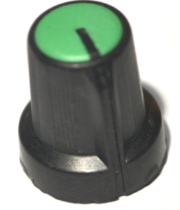 Bouton pour potentiomètre rotatif rond axe 6mm 15X16mm noir vert