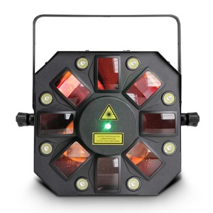 Projecteur Cameo STORM Effet lumineux 3 en 1 Derby, stroboscope et laser, 5 x 3 W RGBAW
