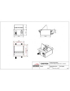 CASY024 Caymon Châssis modulaire de bureau et mural pour 4 modules CASY