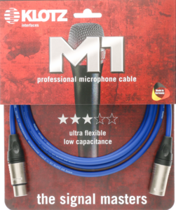M1K2FM1000 Klotz Câble XLR audio Mâle femelle 10m bleu