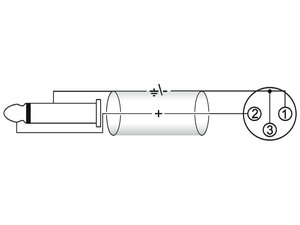 cordon adaptateur 1 Jack male 6.35 mono vers 1 XLR 3 boches femelle 0,9m