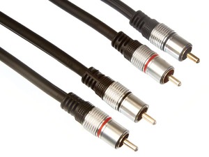 Cordon double RCA mâles mâles stéréo Pro 0,75m