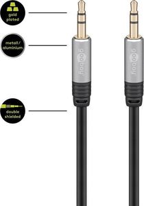 Câble Mini Jack 3.5 stéréo fiches aluminium dorées double blindage 3m