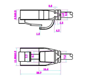 Câble RJ45 CAT6 fin et souple blindage U/UTP noir 15cm