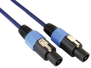 Cable speakon 2 X 1.5mm² blEu avec fiches 4 contacts 20M