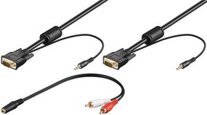 Cordon VGA mâle mâle avec jack audio et adaptateur Jack femelle vers RCA 2m