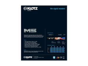 M5 Klotz - Câble XLR studio suprême double blindage connectique neutrik 1m