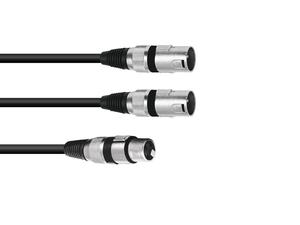 cable adaptateur en Y XLR 3 broches femelle vers 2 males 1,50m