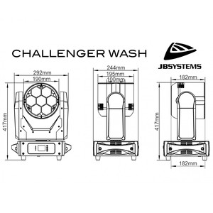 Challenger Wash JB-System Lyre led 7x40W RGBW avec Zoom