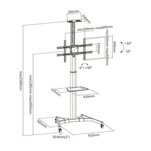 030-1200 KIMEX Chariot mobile pour système visio conférence écran de 37