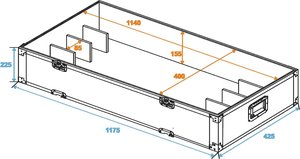 Compartiment pour flight case de 12 sunstrip Roadinger