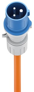 Cordon adaptateur caravane fiche mâle P17 vers P17 femelle + reprise PC16 shucko 1,5m