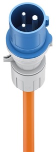 Cordon adaptateur caravane fiche mâle P17 vers P17 femelle + reprise PC16 shucko 1,5m