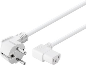 Cordon alimentation IEC coudé blanc 1m50