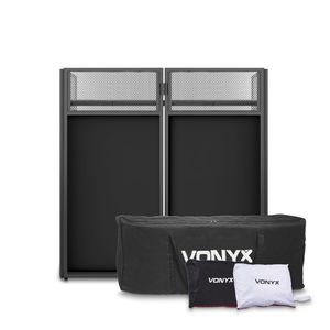 DB4-PRO Vonyx Stand DJ repliable 4 faces blanc noir