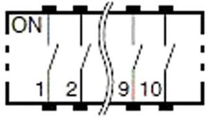 Interrupteur dipswitch 10 voies Droit