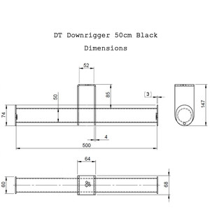 DT Downrigger 50 Duratruss - barre de suspension pour sous-perchage 50cm noire