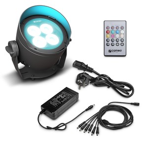 Projecteur led Cameo DROP B4 sur batterie étanche IP65 RGBWA-UV avec alimentation