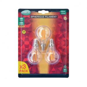 Lot de 3 ampoules E14 4W 2700K
