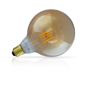 Ampoule globe à filament led 120mm 8W blanc chaud 2700K verre doré