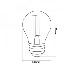 Ampoule Led E27 G45 4w dimmable ambrée blanc chaud 2200K